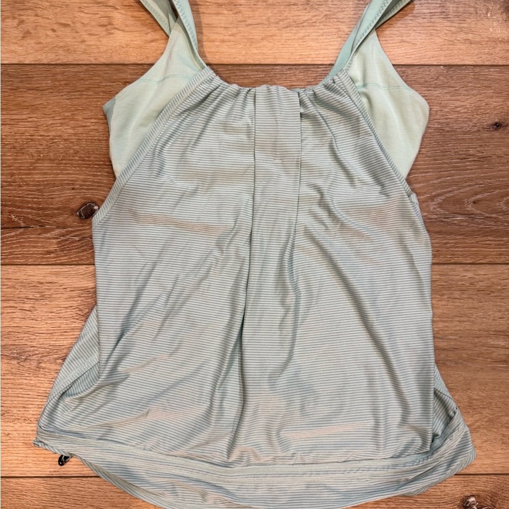 Lululemon No Limits Sports Bra Tank Top Cinched Waistband Mint Green. Sz 10